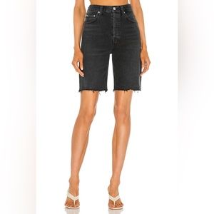 AGOLDE Black High-Rise Bermuda Jean Shorts